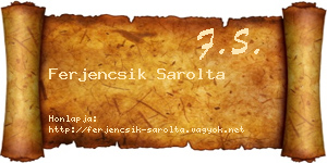 Ferjencsik Sarolta névjegykártya